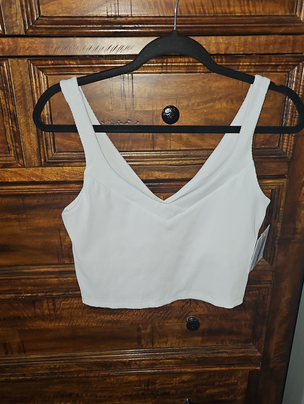 Beyond Yoga Womens White Ribbed Tank. Sz Large, Nwts With A Flaw!!